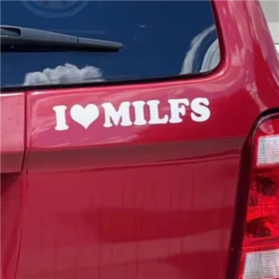I Love Milfs Car Sticker