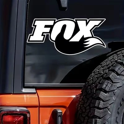 Fox Text And Fox Tail Car Sticker