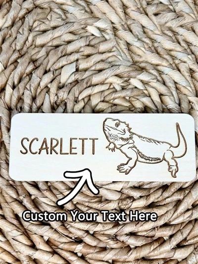 Custom Wooden Pet Tag With Name & Image