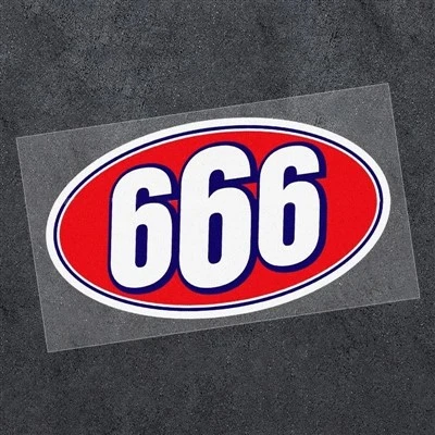 Number 666 Funny Motorcycle Sticker