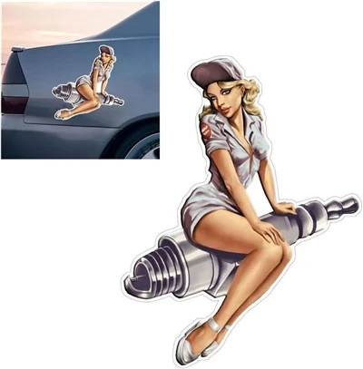Retro Antique American Girls Beauty Decal