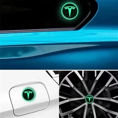 Tesla Cars Glow-in-the-dark Wheel Hub Sticker